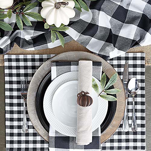 DII Buffalo Check Collection, Classic Farmhouse Table Runner, 14x72, Black & White