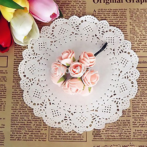 DECORA 180 Pieces White Round Paper Lace Doilies for Birthday Party and Wedding Tablewear Decoration 3.5inch,4.5inch,5.5inch