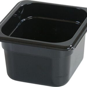 Carlisle FoodService Products 3068403 Plastic Food Pan, 1/6 Size, 4 Inches Deep, Black (Pack of 6)