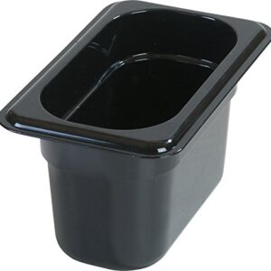 Carlisle FoodService Products 3068703 Plastic Food Pan, 1/9 Size, 4 Inches Deep, Black (Pack of 6)