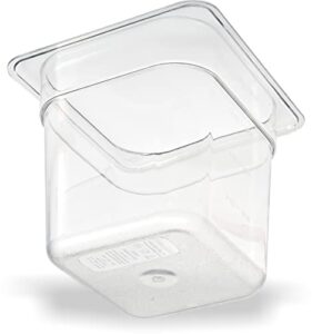 carlisle foodservice products plastic food pan 1/6 size 6 inches deep clear (pack of 6)