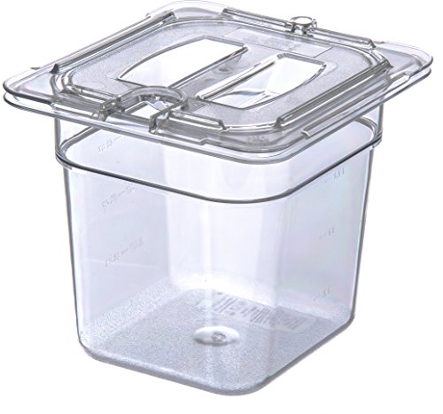 Carlisle FoodService Products Plastic Food Pan 1/6 Size 6 Inches Deep Clear (Pack of 6)