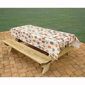 bowery direcsource ltd rectangular polyvinyl chloride (pvc) camping tablecloth, camping trails