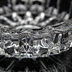 Deli Green Apple Crystal Heavy Glass Ashtray for Indoor and Outdoor Decorative (Round)