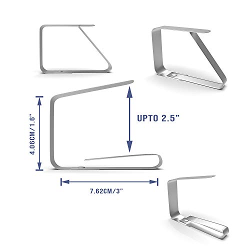 ProTensils 12 Large Tablecloth Clips, Picnic Table Clips, Outdoor Table Cover Clamps for 2.5" Thick Tables, Stainless Steel Holders | Durable, Windproof, Rust-Free