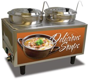 benchmark usa 51072s soup station warmer, 17" h, 13" w, 21" l, stainless steel