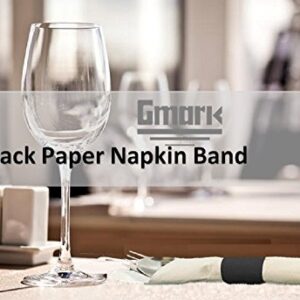 Gmark Paper Napkin Band Box of 500 (Black), Paper Napkin Rings self Adhesive GM1049A