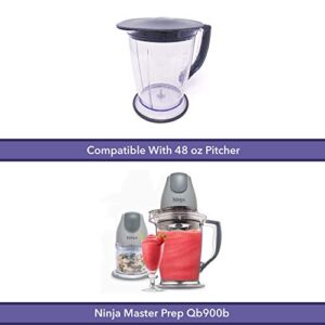 Enbizio Blender Replacement Parts for Ninja Master Prep Qb900B - 48 oz Pitcher 4 Blade