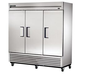 true t-72f-hc reach-in solid swing door freezer with hydrocarbon refrigerant, holds -10 degree f, 78.625" height, 29.875" width, 78.125" length