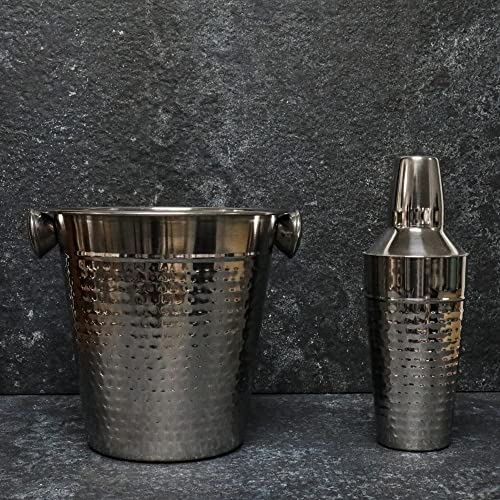 Chef Craft Hammered Champagne Bucket, 4 Quart, Stainless Steel