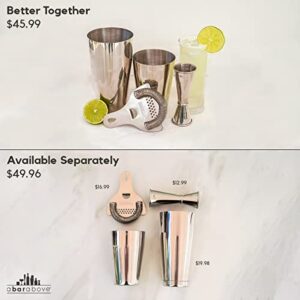 A Bar Above Boston Cocktail Shaker Set – 4-Piece Stainless Steel Bartender Kit for Business or Home Bar – Includes Hawthorne Strainer & Japanese Jigger – Professional Bar Accessories