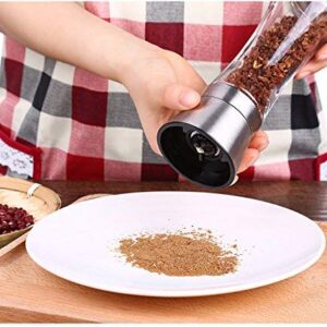 BlueSnail Stainless Steel Manual Grips Glass Salt Pepper Grinder Seasoning Bottle (7.5", Silver)