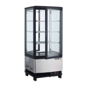 maxx cold mecr-32d 4-side glass two-door merchandiser, countertop/floor refrigerator