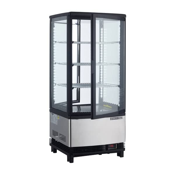 MAXX COLD MECR-32D 4-side Glass Two-Door Merchandiser, Countertop/Floor Refrigerator