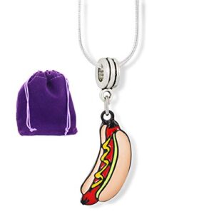 Hot Dog Necklace - Hotdog or Hot Dogs Enamel Pendant Those that Like Veggie Hot Dogs Males Cool Novelty Gifts and is Hotter than a Hot Dog or Mini Hot Dog or Turkey Hot Dogs owners of Hot Dog Machine