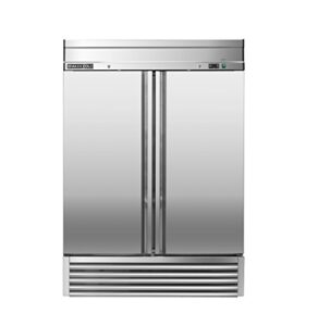 maxx cold mxsr-49fdhc commercial reach-in refrigerator freestanding 2-door, with heavy duty shelves digital controls and automatic defrost, stainless steel