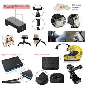 50 in 1 Basic Common Action Camera Outdoor Sports Accessories Kit for Gopro Hero 12/11/10/9/8/7/6/fusion/5/Session/4/3/DJI/HERO+ SJ4000/5000/6000/Xiaomi Yi/AKASO/APEMAN/DBPOWER/Sony Sports DV and More