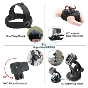 50 in 1 Basic Common Action Camera Outdoor Sports Accessories Kit for Gopro Hero 12/11/10/9/8/7/6/fusion/5/Session/4/3/DJI/HERO+ SJ4000/5000/6000/Xiaomi Yi/AKASO/APEMAN/DBPOWER/Sony Sports DV and More