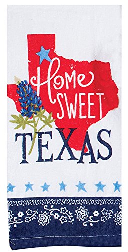 Kay Dee Designs Home Sweet Texas Bluebonnets Tea Towel and Cotton Terry Dishtowel (2 Item Bundle)