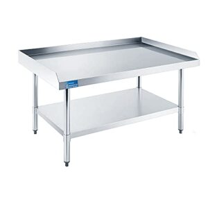 amgood stainless steel equipment stand - heavy duty, commercial grade, with undershelf, nsf certified (24" width x 36" length)