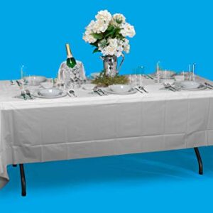 Exquisite 6-Pack Premium Plastic Tablecloth 54in. x 108in. Rectangle Plastic Table Cover - Purple