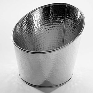 american metalcraft hmsr8 beverage hammered angled tubs, stainless steel, 4-7/8 quart capacity, 10-1/8" diameter, 9-1/2" height
