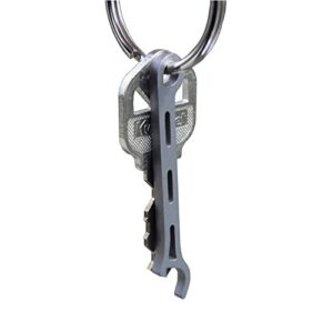 brew soldier thin titanium beer bottle opener with stainless steel key ring - made in the usa