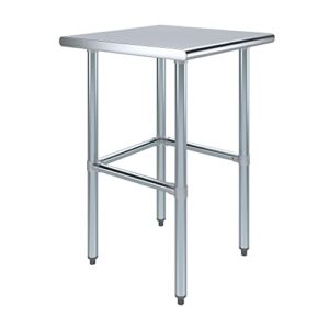 24" x 24" open base stainless steel work table | residential & commercial | food prep | heavy duty utility work station | nsf