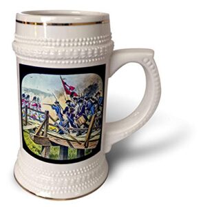 3drose revolutionary war battle american military history vintage 1776-stein mug, 18oz , 22oz stein, white