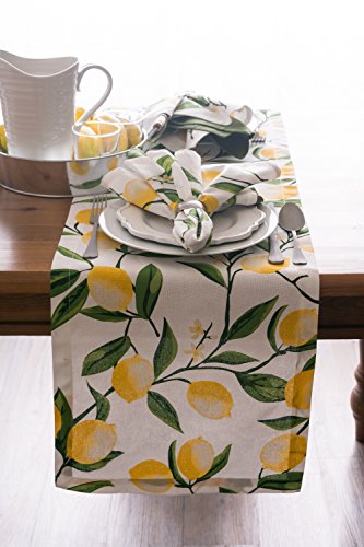 DII Lemon Bliss Tabletop Collection, Table Runner, 14x108