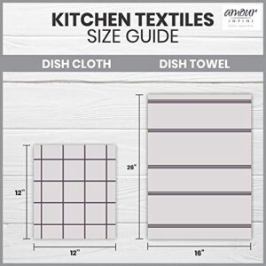 AMOUR INFINI Cotton Terry Kitchen Dish Cloths | Set of 8 | 12 x 12 Inches | Super Soft and Absorbent |100% Cotton Dish Rags | Perfect for Household and Commercial Uses | Light Gray