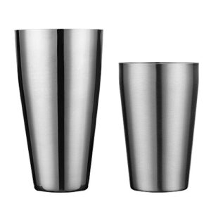 boston shaker by qll, professional stainless steel cocktail shaker set, including 20oz unweighted & 28oz weighted shaker tins