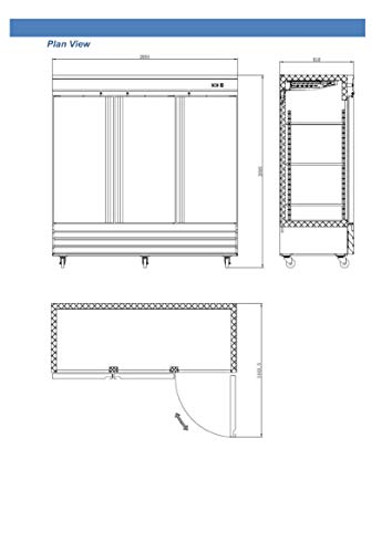 New Xiltek Three Door All Stainless Steel Reach In Freezer 72 Cu. Ft