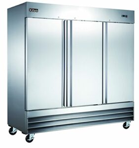 new xiltek three door all stainless steel reach in freezer 72 cu. ft