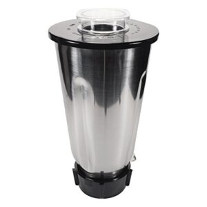 univen stainless steel blender jar with lid and bottom cap fits oster & osterizer blenders