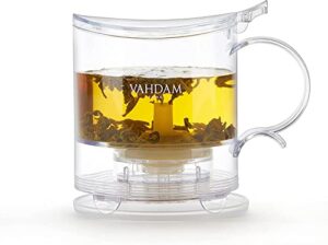 vahdam, imperial tea maker - 16oz, bottom dispensing tea pot | drain-tap technology, all-in-one tea kit | best tea pot with infusers for loose tea | tea steeper | gift for tea lovers