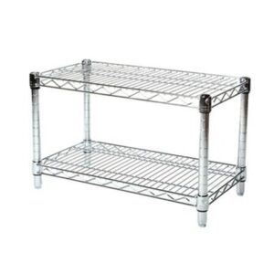 lj commercial chrome wire unit 18 x 24-2 shelf unit - 18" height