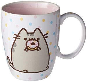 pusheen by our name is mud “donut” stoneware coffee mug, pink, 12 oz.
