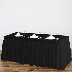 Surmente Tablecloth 14 ft Polyester Table Skirt for Weddings, Banquets, or Restaurants(Black) … …