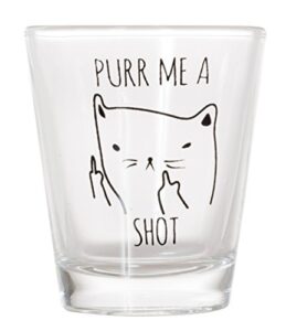 purr me a shot - funny cat gifts, cat shot glass, funny middle finger cat shotglass (1)