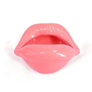 Wang-Data Creative Ceramic Cigarette Ashtrays with Lips Style Fashion Home Decorations（Pink）