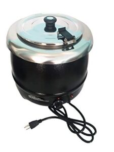 avantco s30 11 qt. round black countertop food / soup kettle warmer - 120v, 400w