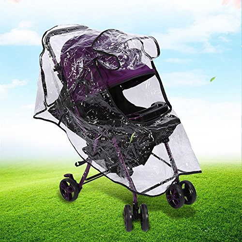 Fdit Clear Baby Stroller Rain Cover PVC Universal Waterproof Ventilation Windproof Dust Weather Shield Umbrella Pram Cover Accessory