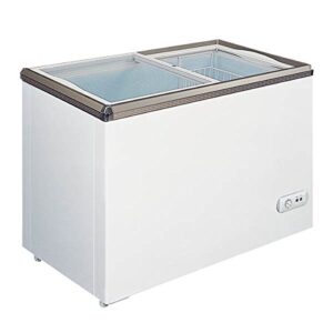 omcan 45292 refrigeration 34" ice cream display chest freezer with flat glass top