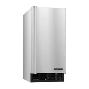hoshizaki am-50baj-ad 14 7/8" ada air-cooled undercounter top hat cube ice machine maker, 55 lbs/day, stainless steel, 115v, nsf