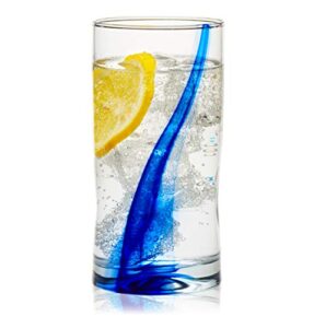 libbey impressions tumbler glasses, set of 4 (blue ribbon)