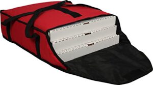 carlisle foodservice products pb20-6 commercial insulated pizza/food delivery bag, 6" h x 18" w x 20" d red