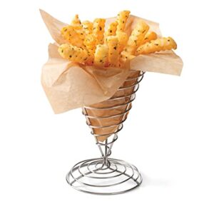 g.e.t. 4-88068 stainless steel stainless steel spiral cone french fry holder stainless steel specialty servingware collection