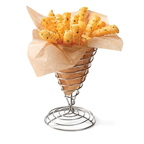 G.E.T. 4-88068 Stainless Steel Stainless Steel Spiral Cone French Fry Holder Stainless Steel Specialty Servingware Collection