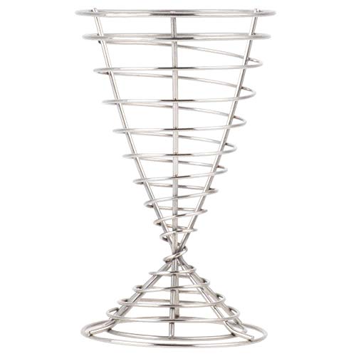 G.E.T. 4-88068 Stainless Steel Stainless Steel Spiral Cone French Fry Holder Stainless Steel Specialty Servingware Collection